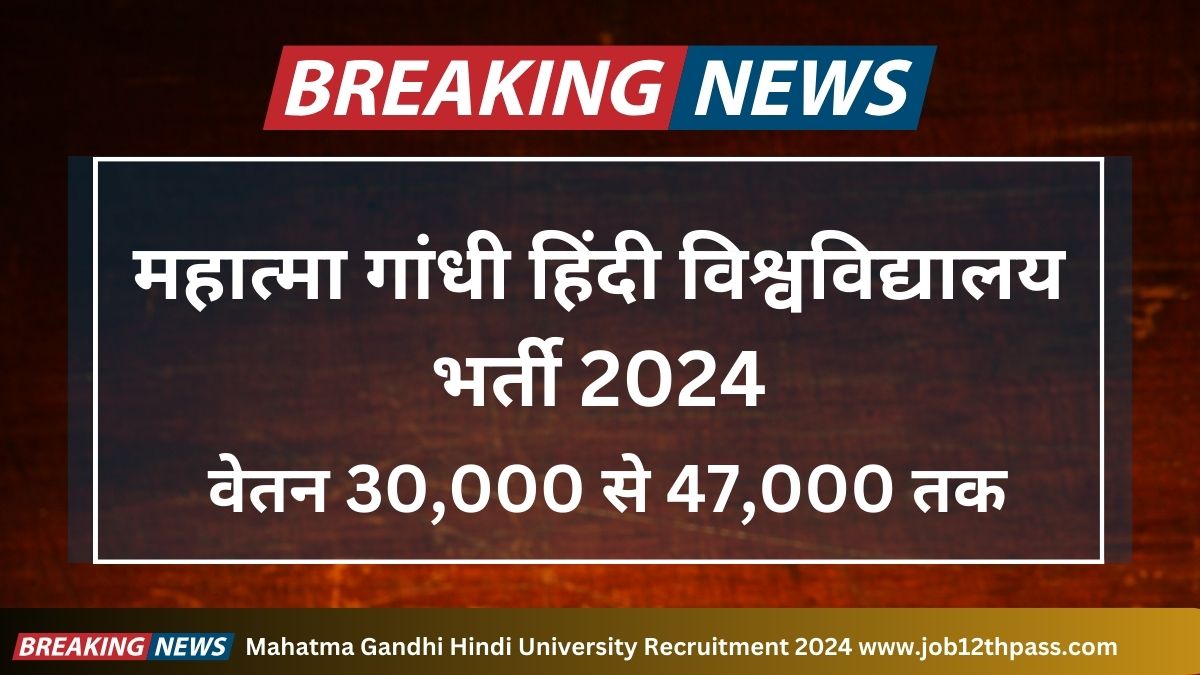 Mahatma Gandhi Hindi University Recruitment 2024