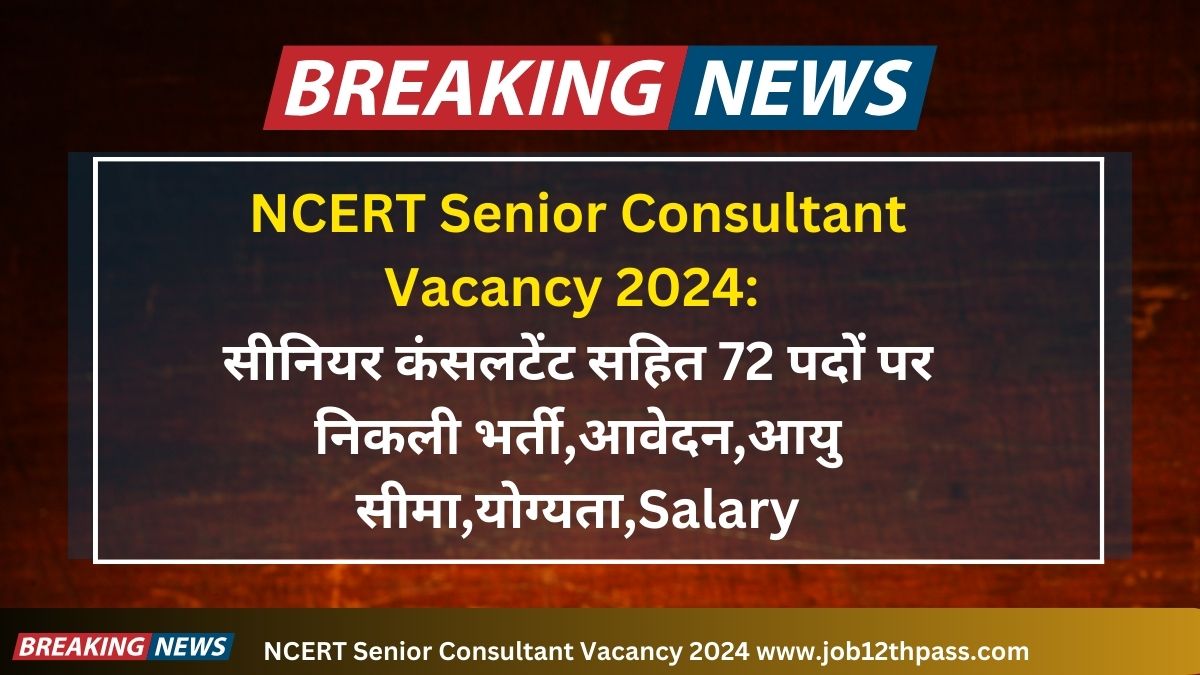 NCERT Senior Consultant Vacancy