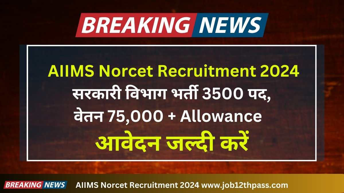 AIIMS Norcet Recruitment 2024