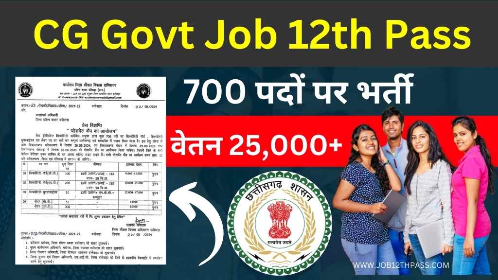 CG Govt Job 12th Pass