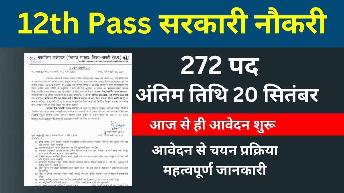 12th Pass Govt Job In Chhattisgarh