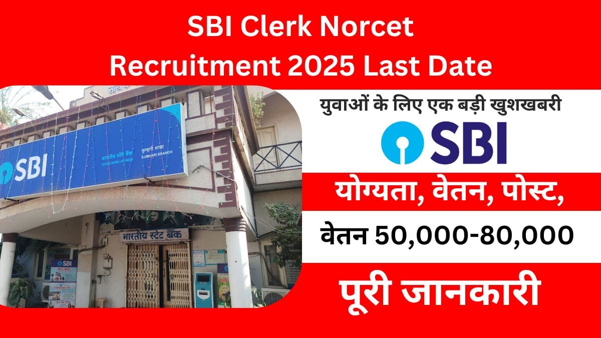 SBI Clerk Norcet Recruitment 2025 Last Date