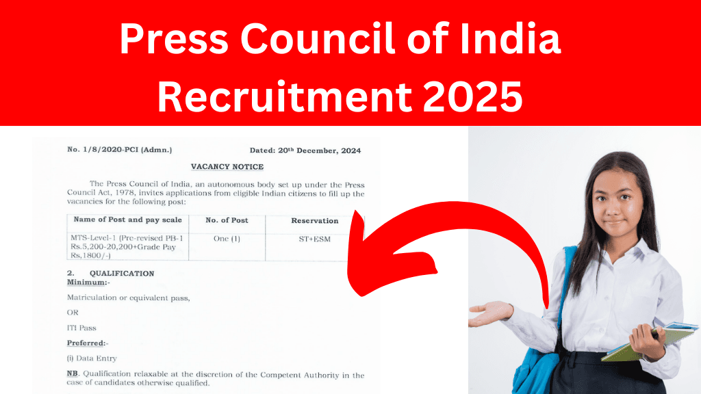 Press Council of India Recruitment 2025