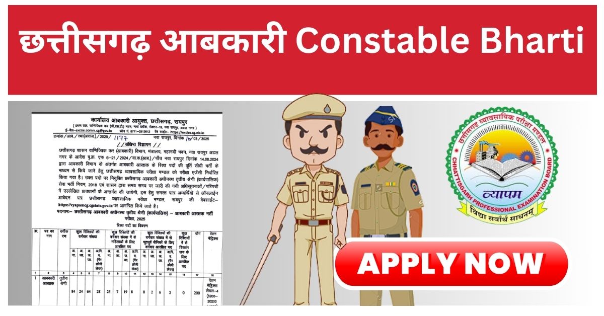CG Vyapam Abkari Bharti Apply Online 2025