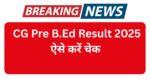 CG Pre B.Ed Result 2025