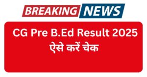 CG Pre B.Ed Result 2025