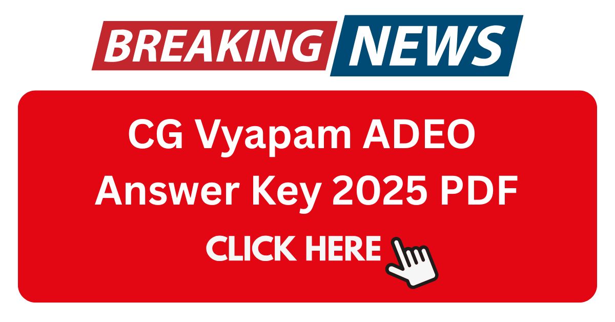 CG Vyapam ADEO Model Answer Key 2025 PDF