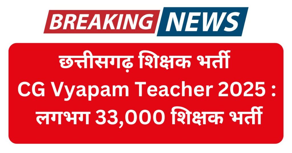  CG Vyapam Teacher Recruitment 2025