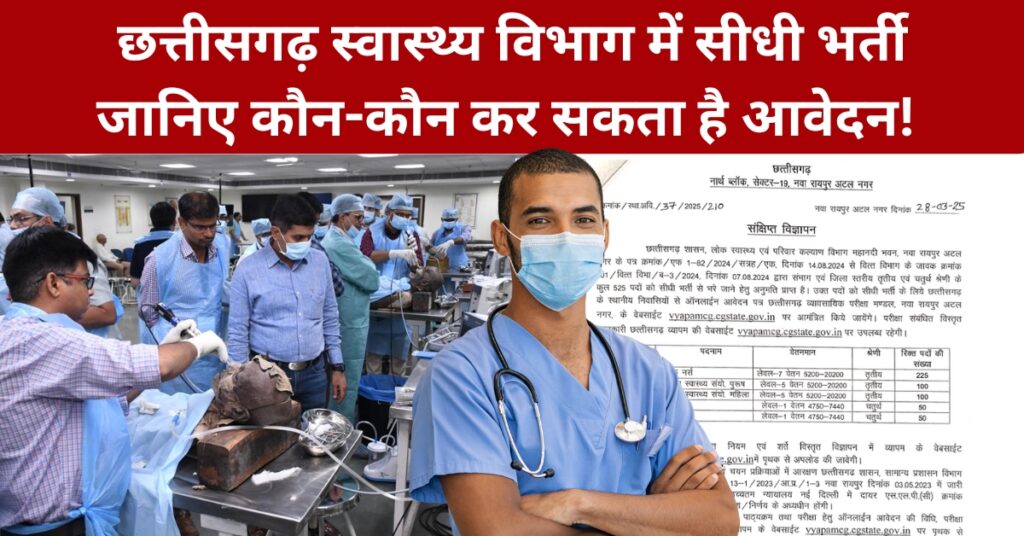 Chhattisgarh Health Department Recruitment Apply Online