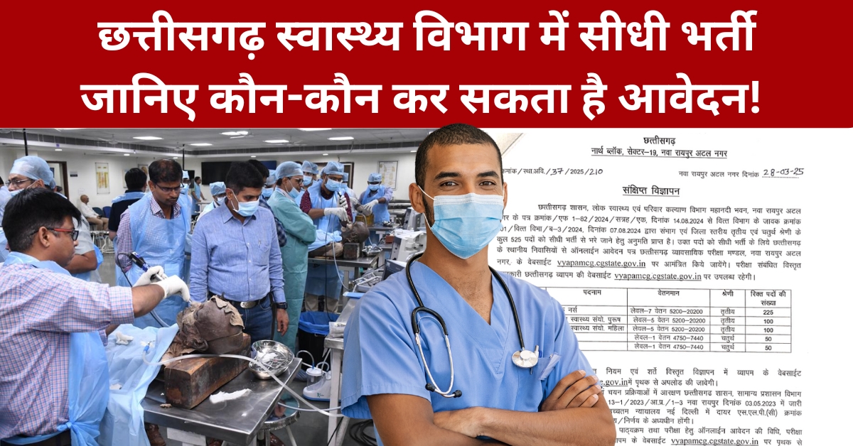 Chhattisgarh Health Department Recruitment Apply Online