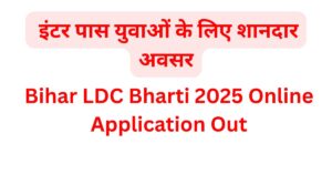 Bihar LDC Bharti 2025 Online Application Out