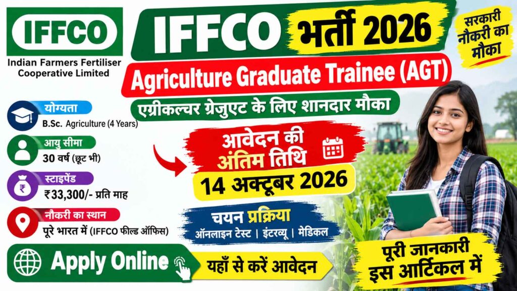IFFCO Agriculture Graduate Trainee Recruitment 2026